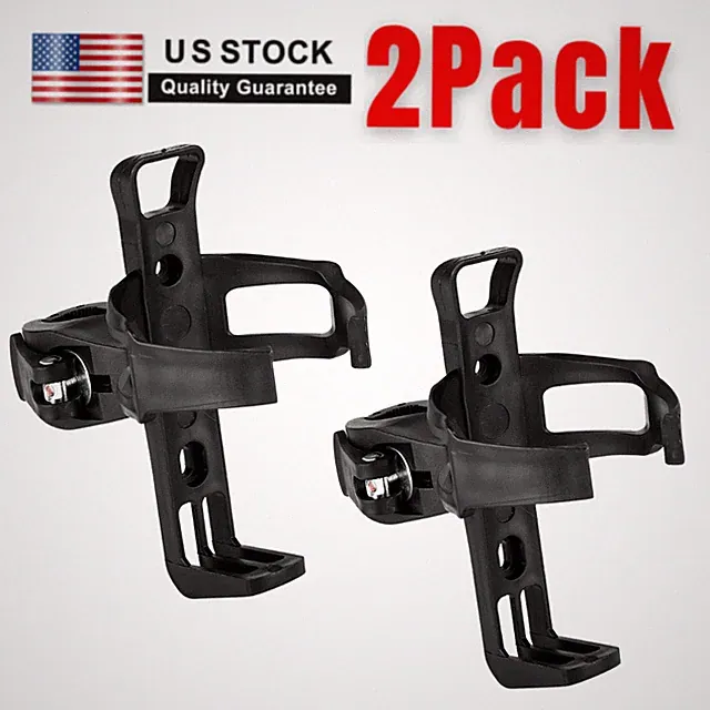 2X Bicycle Water Bottle Holder Iron Mount Handlebar Rack Bike Cycling Drink Cup