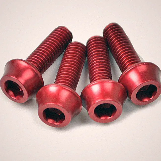 4 OMNI Racer WORLDS LIGHTEST Bicycle Bottle Cage Bolts Bolt Set: M5x15mm RED