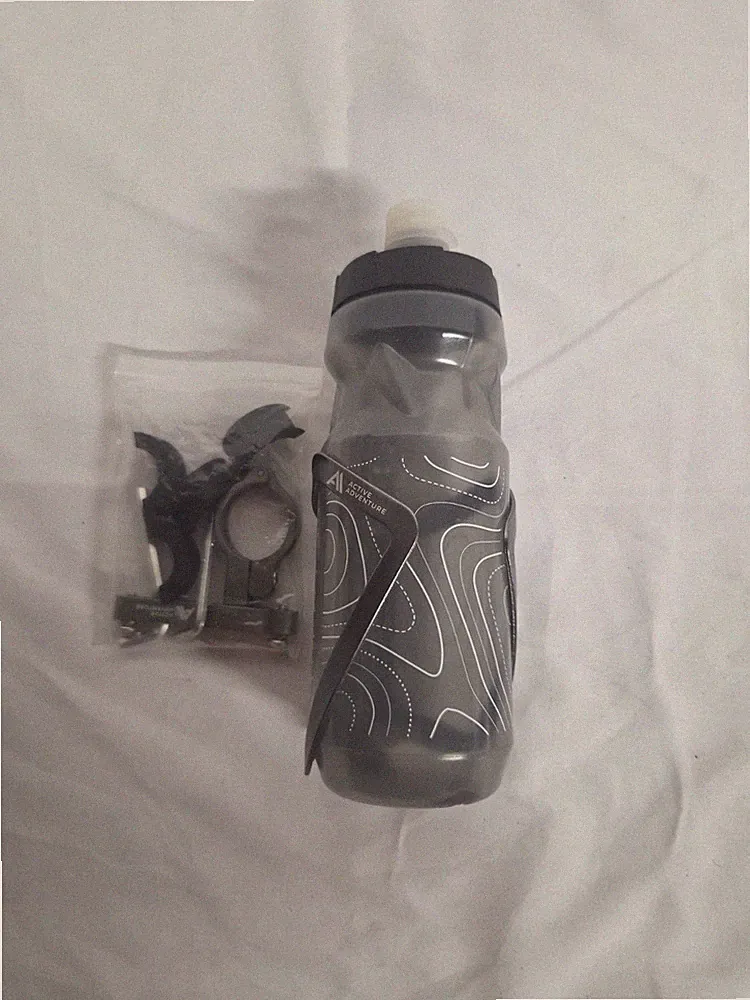 Active Adventure Water Bottle w/ Cage & Adapter – Bicycle 3-in-1 Mount – New