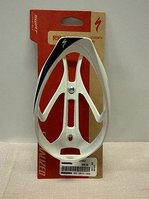 new Specialized RIB CAGE II bicycle WATER BOTTLE CAGE White/black