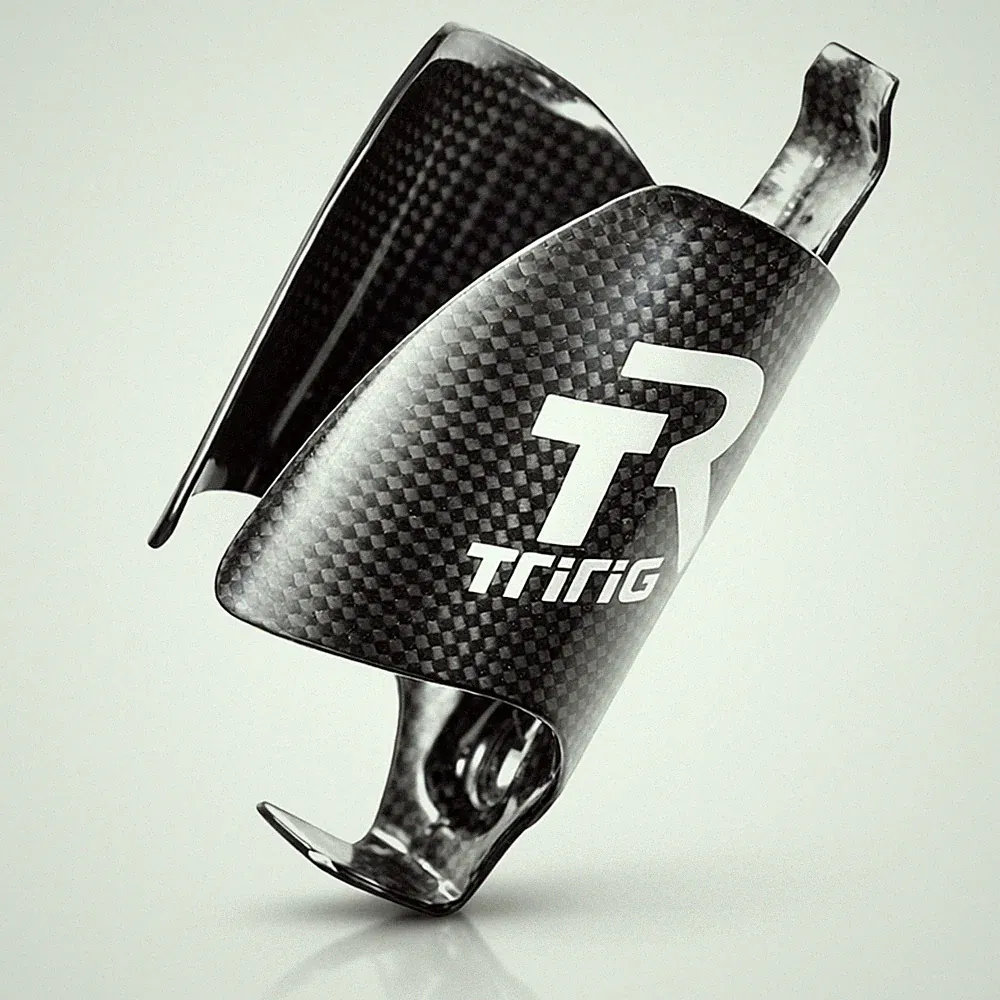 TRIRIG Kappa 3K Carbon Fiber Water Bottle Cage for Road & Triathlon Bike Wate...