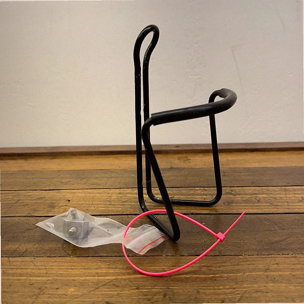 Vintage Velocity Water Bottle Cage Single 1 Black Eroica Bicycle A2