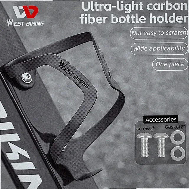 WEST BIKING Bicycle Water Bottle Cage Carbon Fiber Bike Bottle Holder Black